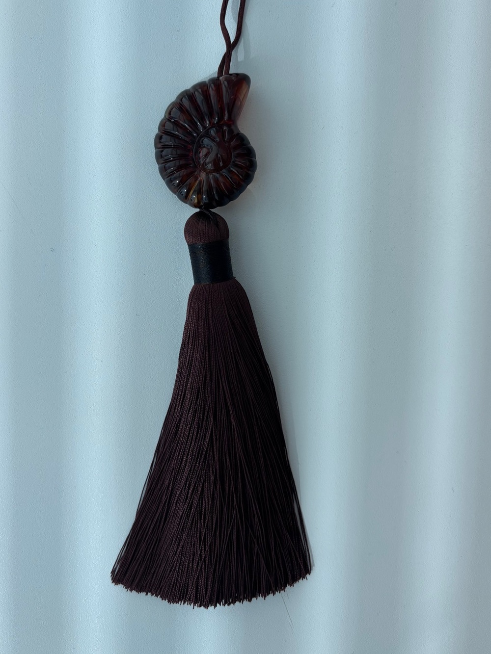 ammonites shell Tassel brown chocolate Necklace - Picture 2 of 11